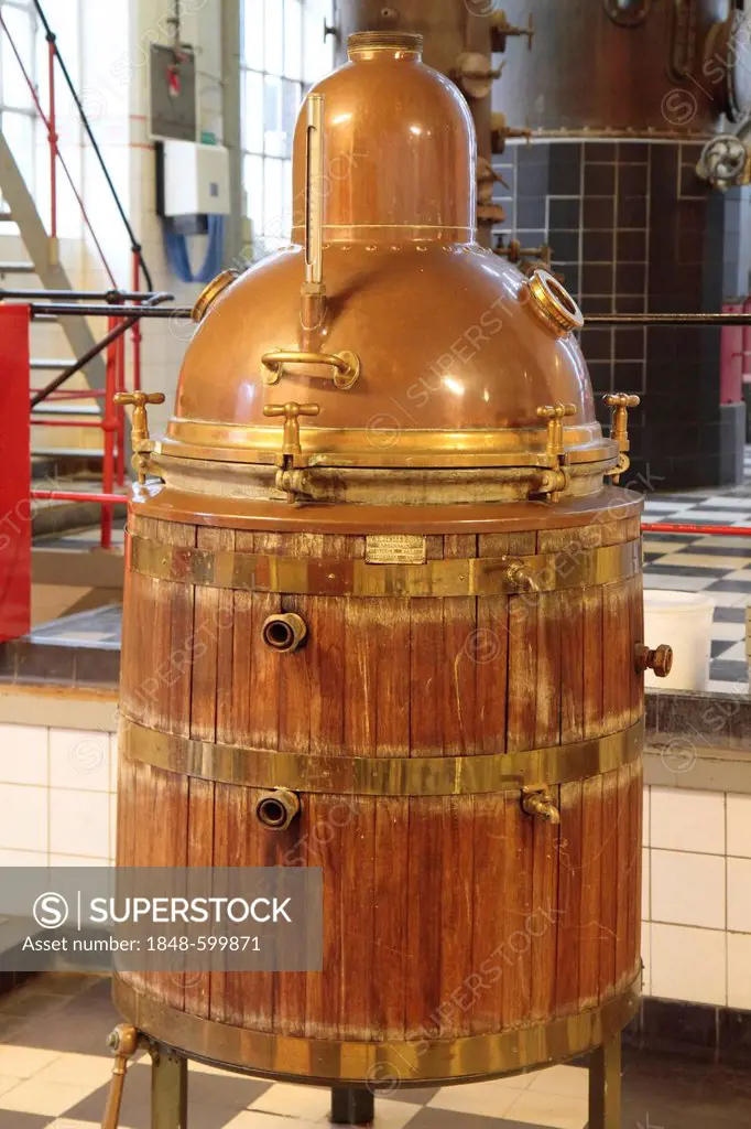 Old boiler or tank for the production of alcohol, Aalborg Akvavit spirits factory, Aalborg, North Jutland, Denmark, Europe