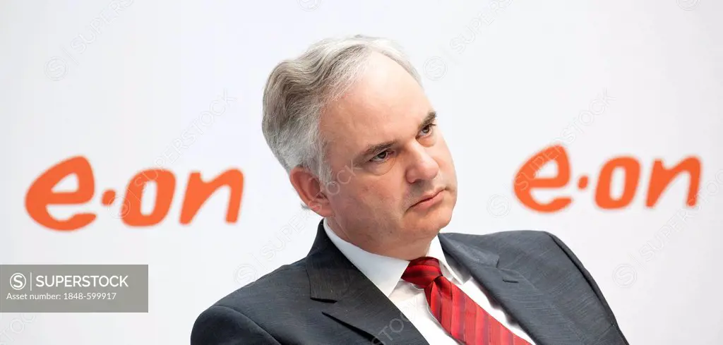 Johannes Teyssen, Chief Executive Officer, CEO, of the energy group EON AG, during the press conference on financial statements on 09.03.2011 in Duess...
