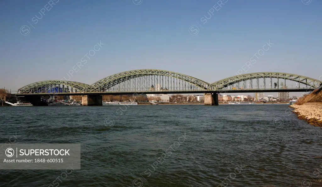 Hohenzollern Bridge, railway bridge, Cologne, North Rhine-Westphalia, Germany, Europe