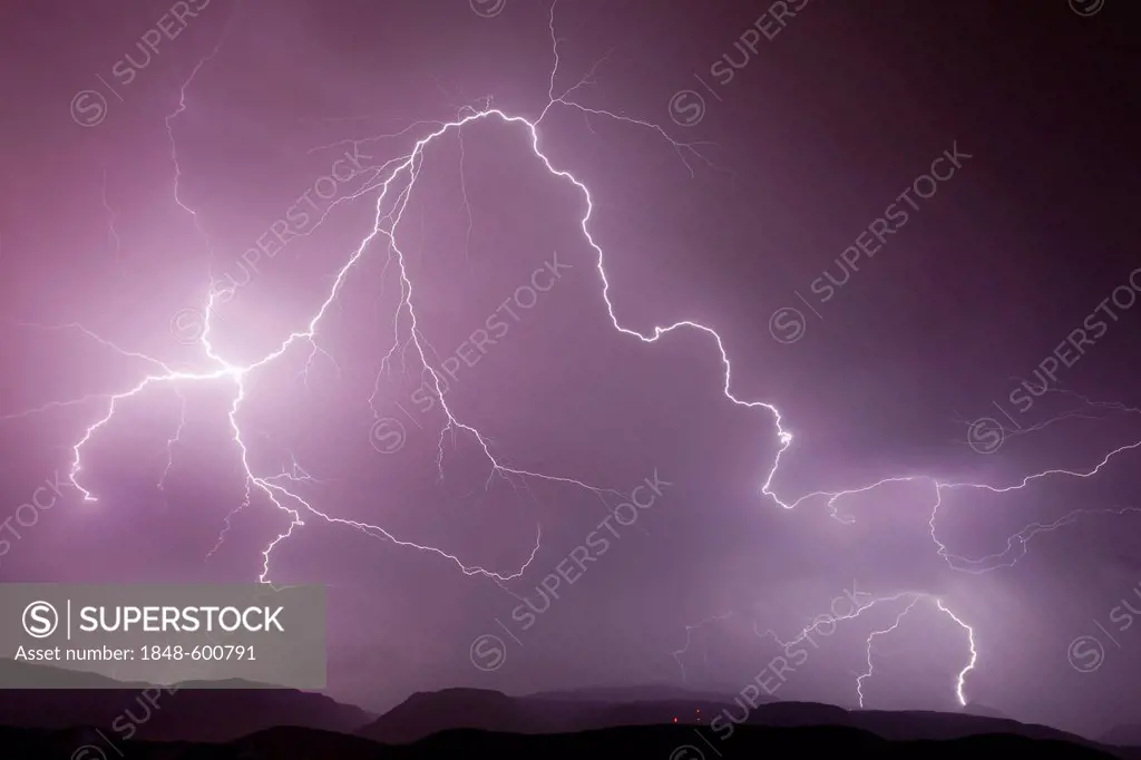 Thunderstorm in Upper Adige, Dolomites, Alto Adige, Italy, Europe