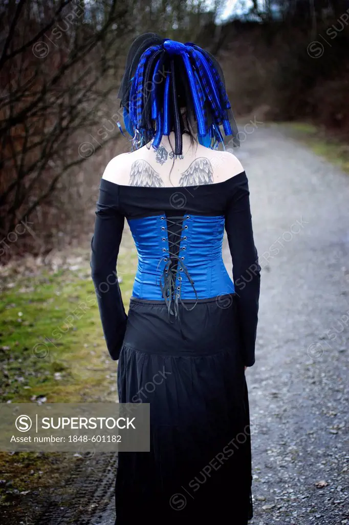 Woman, Cyber-Gothic, tattoo, standing