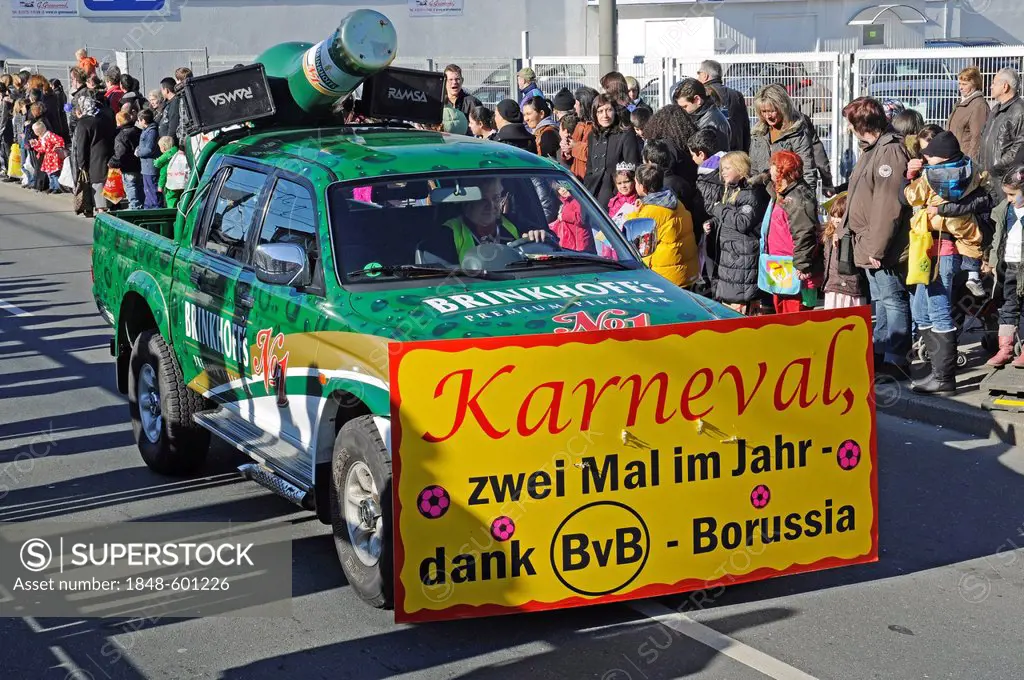 Carnival parade, BVB, Borussia Dortmund, Dortmund, North Rhine-Westphalia, Germany, Europe