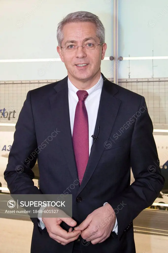 Stefan Schulte, CEO of Fraport AG, annual results press conference, Frankfurt am Main, Hesse, Germany, Europe