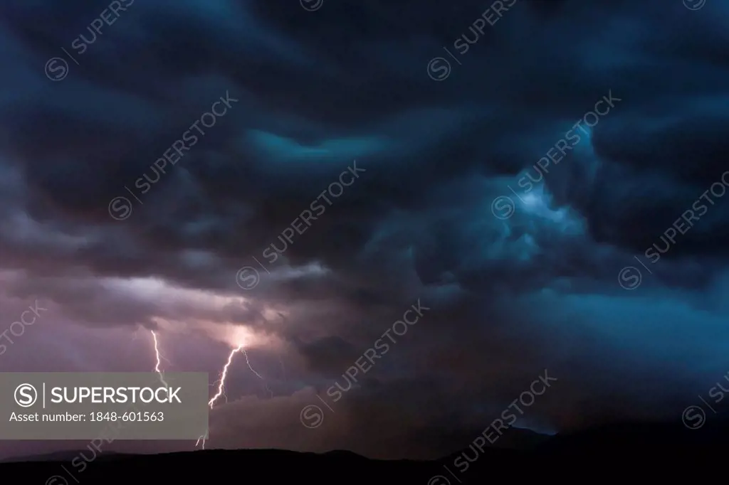 Thunderstorms in the Upper Adige region, Dolomites, South Tyrol, Italy, Europe