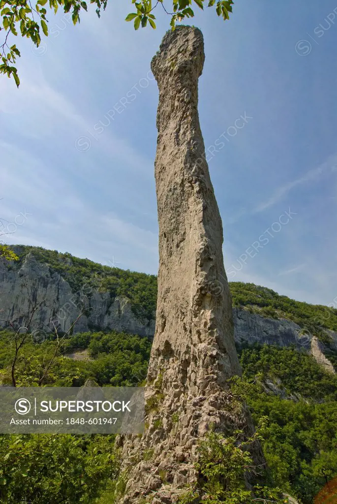 Rock formation in Ucka Canyon, Istria, Croatia, Europe