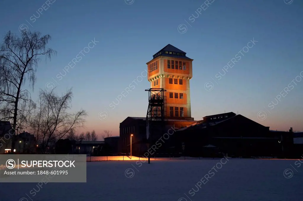Shaft tower, mining museum, Oelsnitz, Ore Mountains, Saxony, Germany, Europe