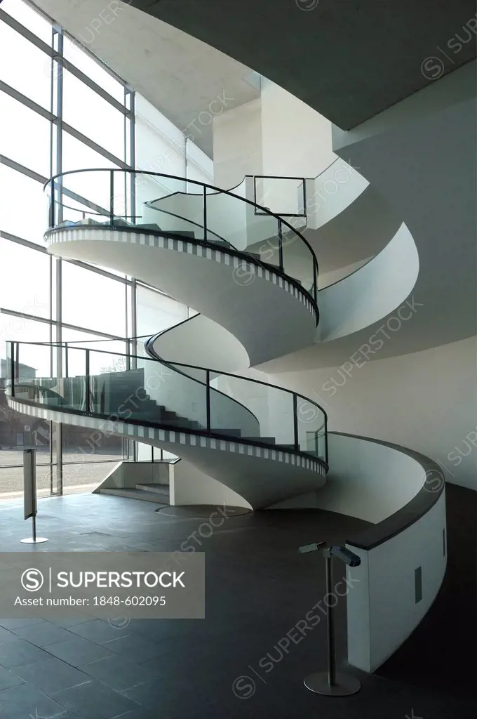 Stairwell in the Neues Museum Nuremberg, Luitpoldstrasse 5, Nuremberg, Middle Franconia, Bavaria, Germany, Europe