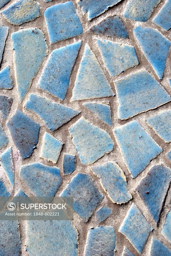 Mosaic from blue broken tiles