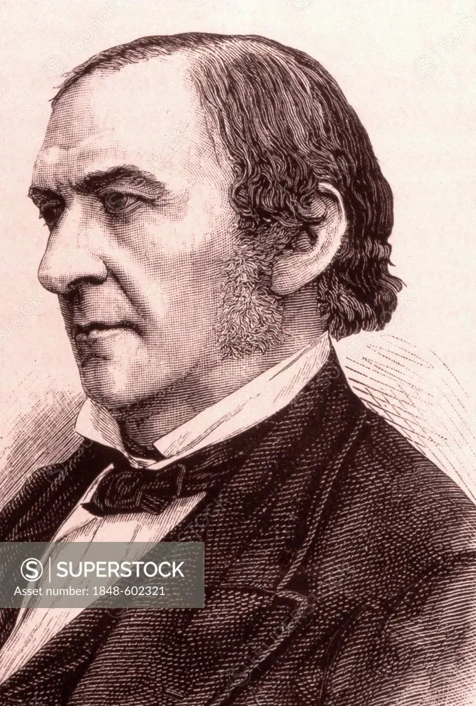 William Ewart Gladstone, English politician, 1809 - 1898, historical engraving, 1890