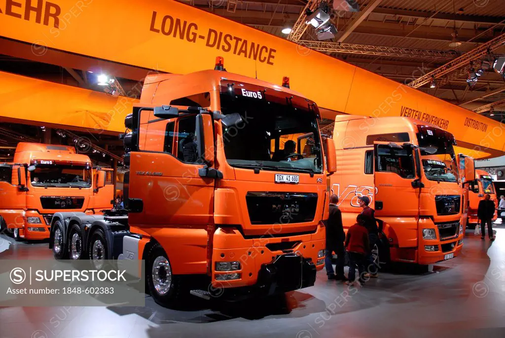 Stand of MAN at the IAA Nutzfahrzeuge commerical vehicles trade fair, Hanover, Lower Saxony, Germany, Europe