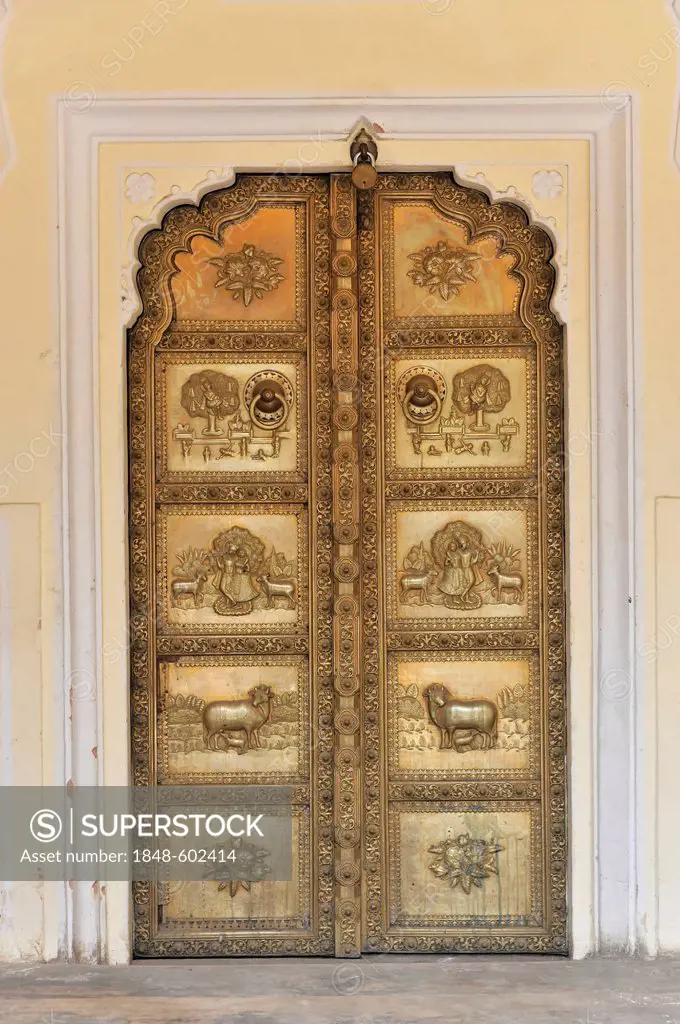 Entrance, Chandra Mahal, City Palace, Jaipur, Rajasthan, North India, India, South Asia, Asia