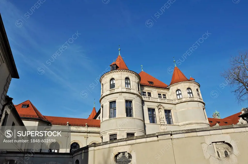 Adjacent buildings, Bavarian National Museum, Prinzregentenstrasse 3, Munich, Bavaria, Germany, Europe