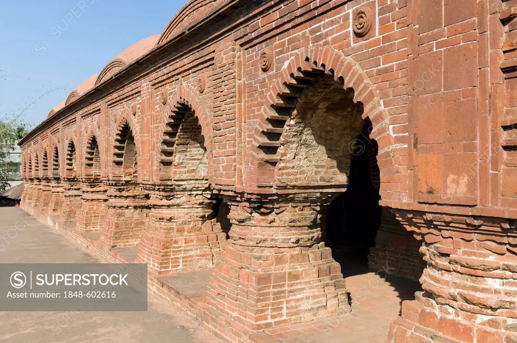 Rashmancha temple, brick and terracotta temple in Bishnupur, Bankura district, West Bengal, India, Asia