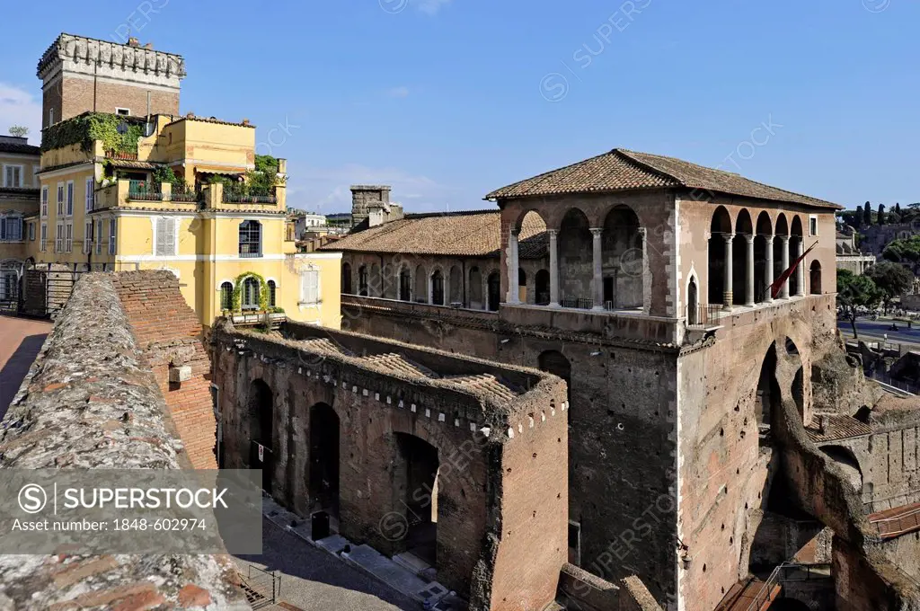 Torre del Grillo, House of the Knights of Rhodes or the Knights of Malta at Trajan's Market, Via Alessandrina, Via dei Fori Imperiali, Rome, Lazio, It...