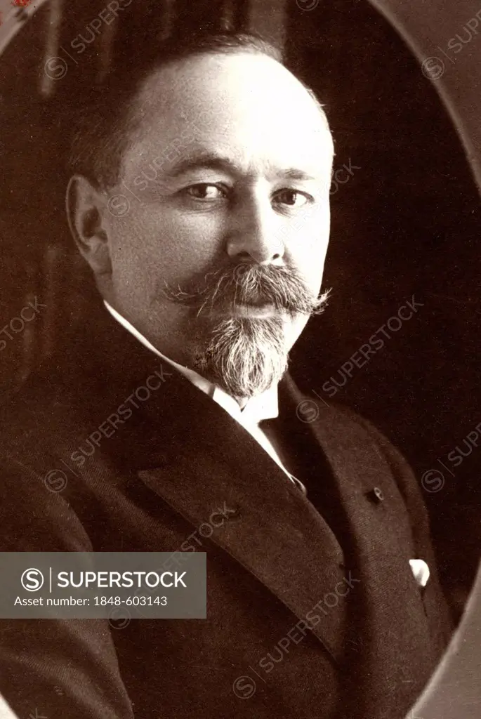 Vesnich, Serbian statesman during Paris Peace Conference after the First World War in January 1919, historical photograph, 1919