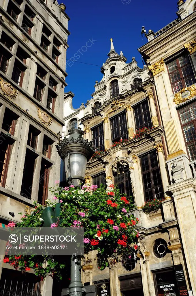Guild houses, Baroque style, Grand Place, Grote Markt square, city centre, Brussels, Belgium, Benelux, Europe