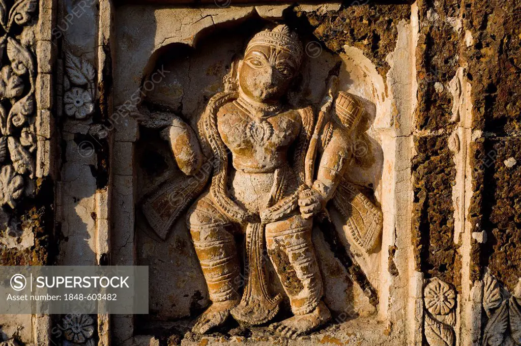 Relief, Radha Shyam terracotta temple, Bishnupur, Bankura district, West Bengal, India, Asia