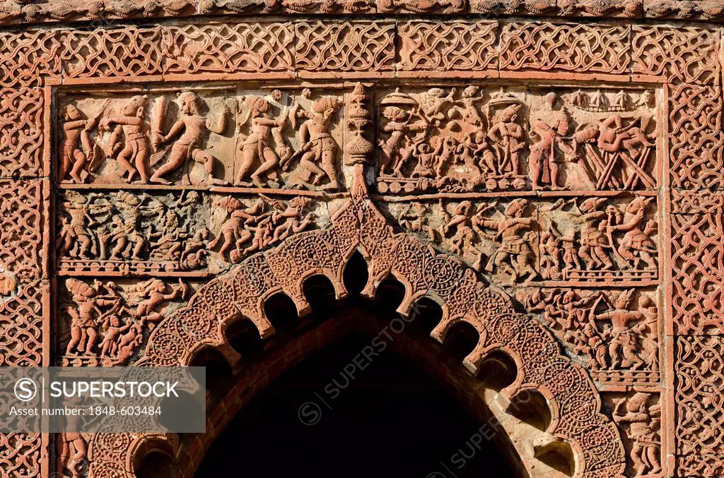 Archway, Madan Mohan terracotta temple, Bishnupur, Bankura district, West Bengal, India