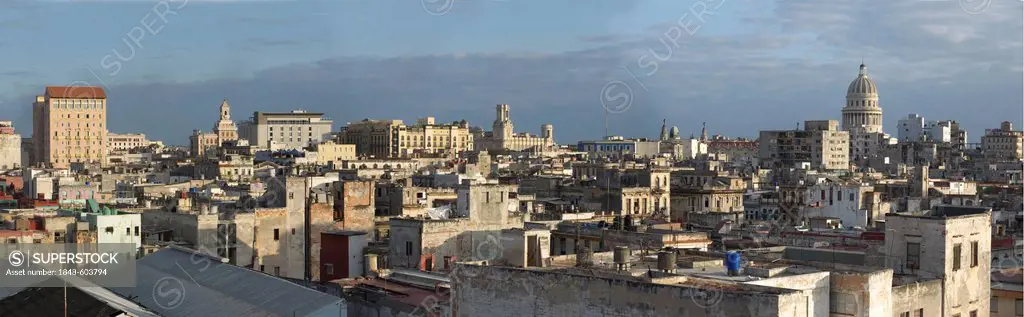 View of the old town with the Capitol, Havana, Cuba, Latin America