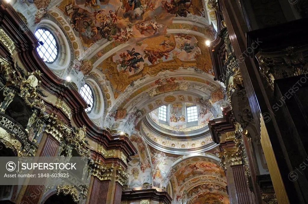 Monastery church of Melk Abbey or Stift Melk, UNESCO World Heritage Site, Lower Austria, Austria, Europe