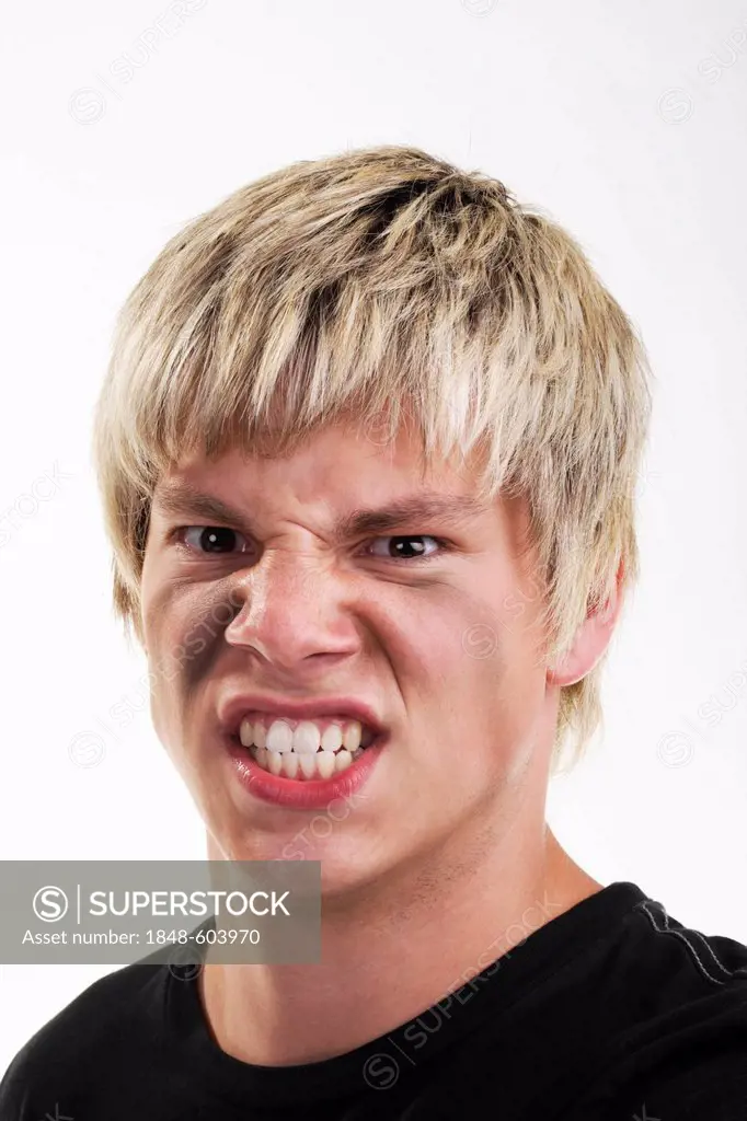 Young man with angry expression