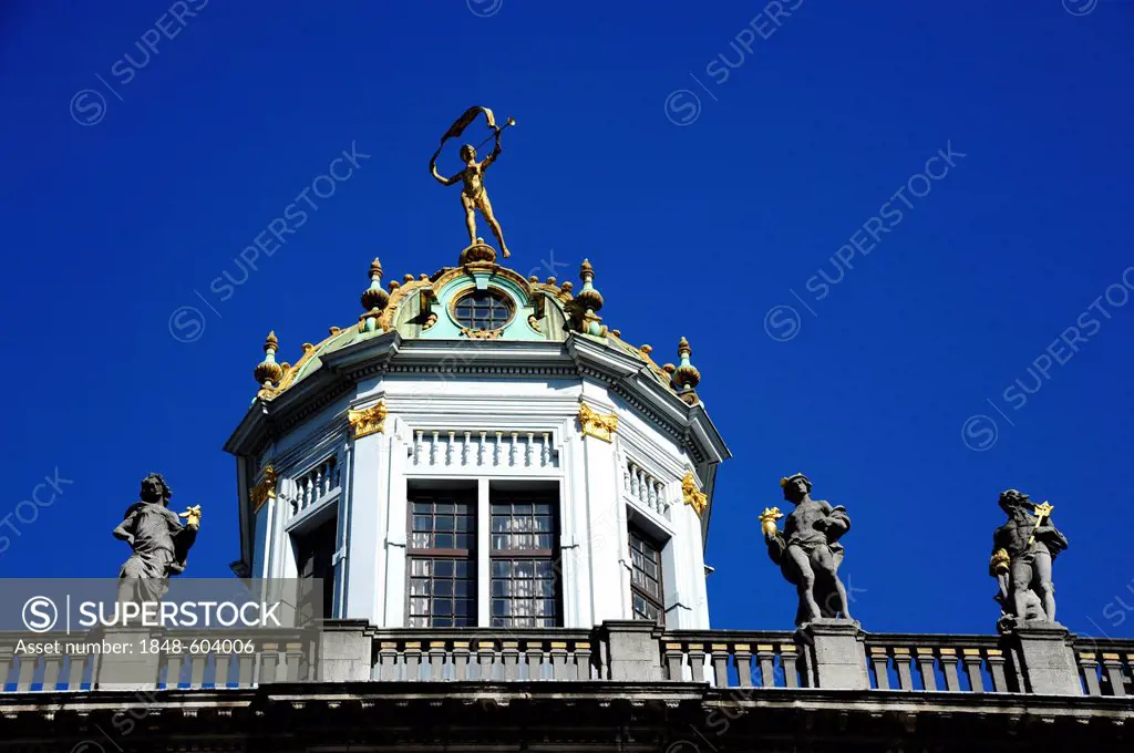 Baroque style building, Guild House on Grand Place or Grote Markt square, city centre, Brussels, Belgium, Benelux, Europe