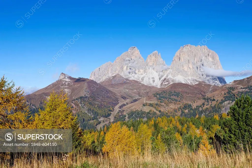 Langkofel and Plattkofel Mountains, Dolomites, Alto Adige, Italy, Europe