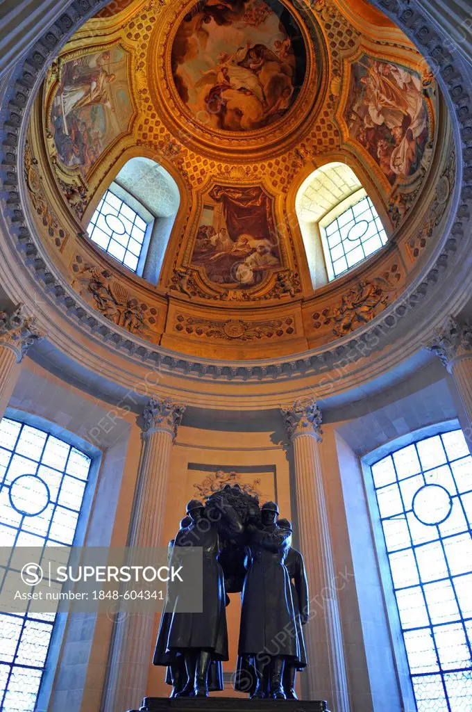 Tomb, sarcophagus of Marshal Ferdinand Foch, Dome des Invalides or Eglise du Dome church, Napoleon's tomb, Paris, France, Europe
