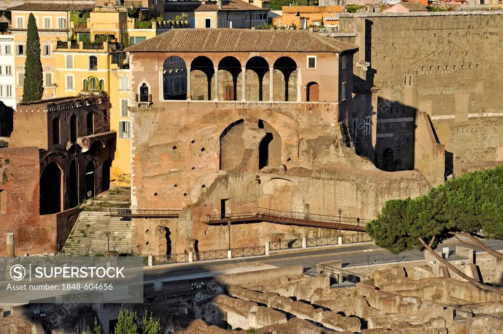 Trajan's Market, House of the Knights of Rhodes or the Knights of Malta, Temple of Mars Ultor, Via Alessandrina, Via dei Fori Imperiali, Rome, Lazio, ...