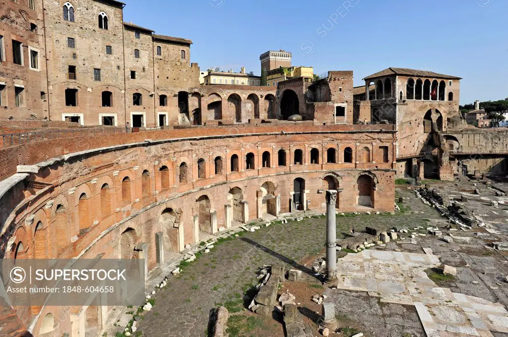 Trajan's Market, Torre del Grillo, House of the Knights of Rhodes or the Knights of Malta, Via Alessandrina, Via dei Fori Imperiali, Rome, Lazio, Ital...