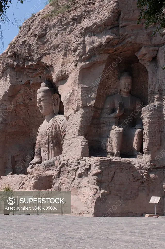 Yungang Grottoes, early Buddhist cave temples, Unesco World Heritage Site, Shanxi, China, Asia