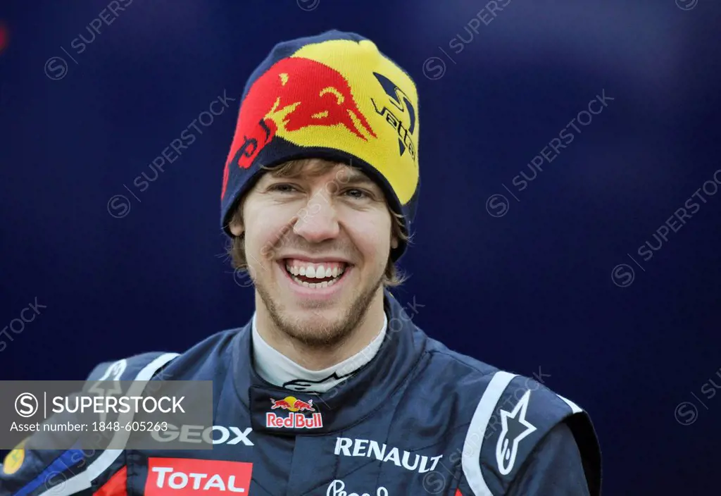 Sebastian Vettel, GER, laughs at the presentation of the Red Bull RB7 at the Circuit Ricardo Tormo in Valencia, Spain, Europe