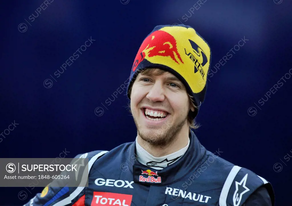 Sebastian Vettel, GER, laughs at the presentation of the Red Bull RB7 at the Circuit Ricardo Tormo in Valencia, Spain, Europe
