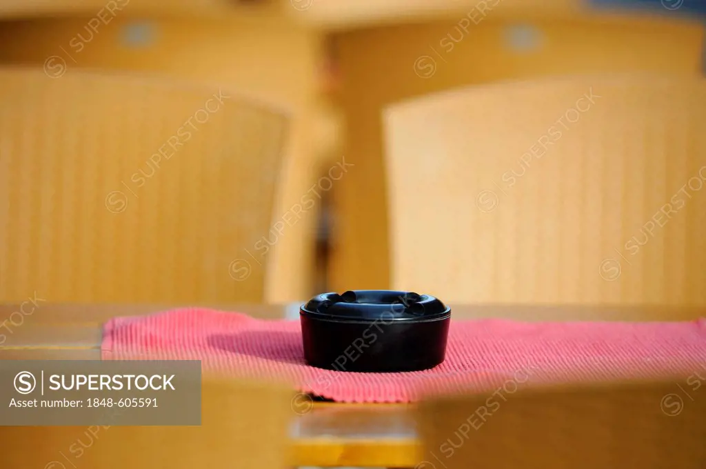 Ashtray on a table