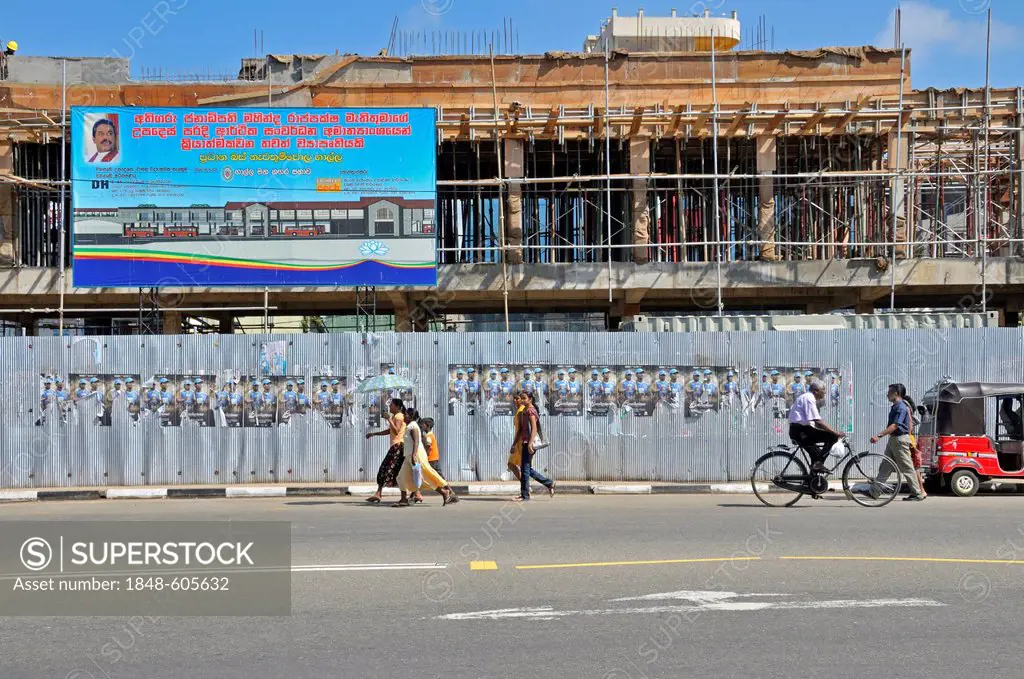 Construction site of the new bus station, Galle, Sri Lanka, Ceylon, South Asia, Asia