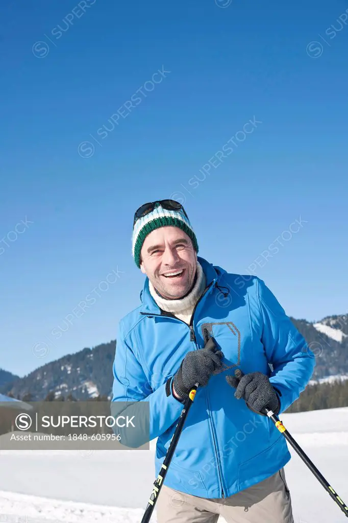 Cross-country skiing man