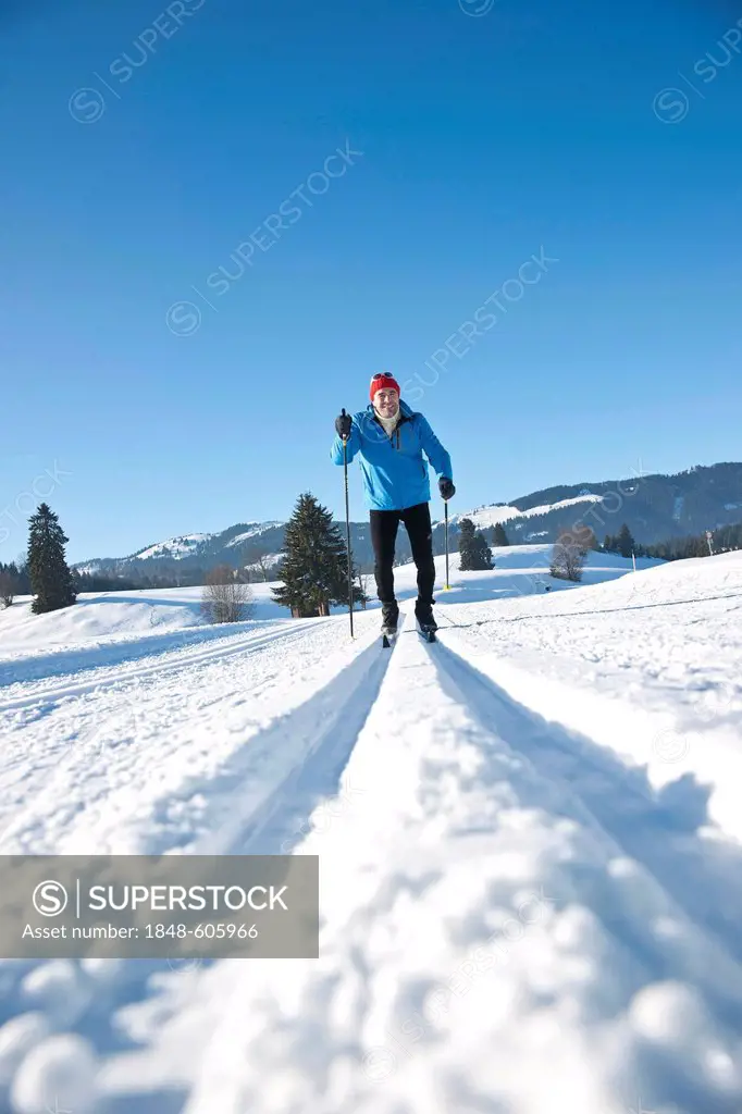 Cross-country skiing man