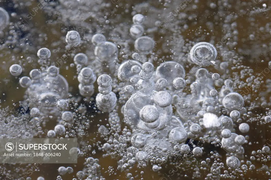 Air bubbles in ice
