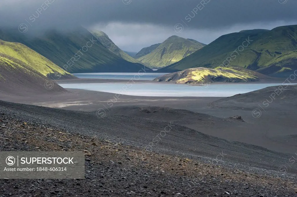 Foegrufjoell and Lake Langisjór, highlands, Iceland, Europe