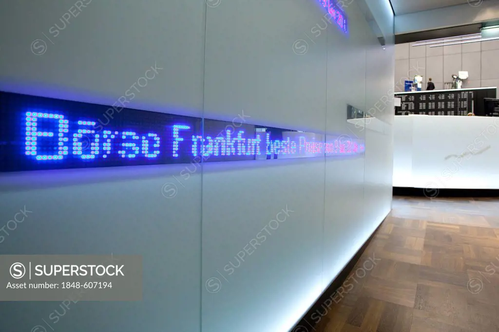 Main trading floor of Frankfurt Stock Exchange, Deutsche Boerse AG, Frankfurt Stock Exchange, Frankfurt am Main, Hesse, Germany, Europe