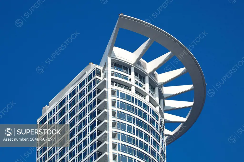 DZ Bank Tower of DZ Bank AG, Deutsche Zentral-Genossenschaftsbank, German co-operative bank, headquarters, Frankfurt am Main, Hesse, Germany, Europe