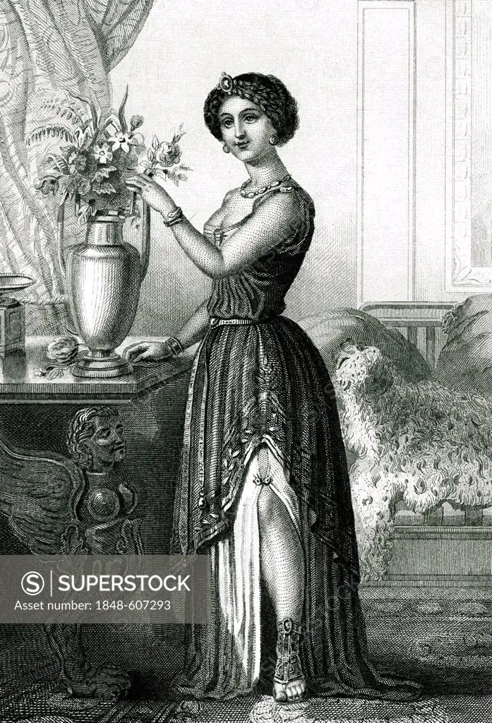 Thérésa Cabarrus, Madame Tallien, 1765 - 1835, historical illustration, 1865
