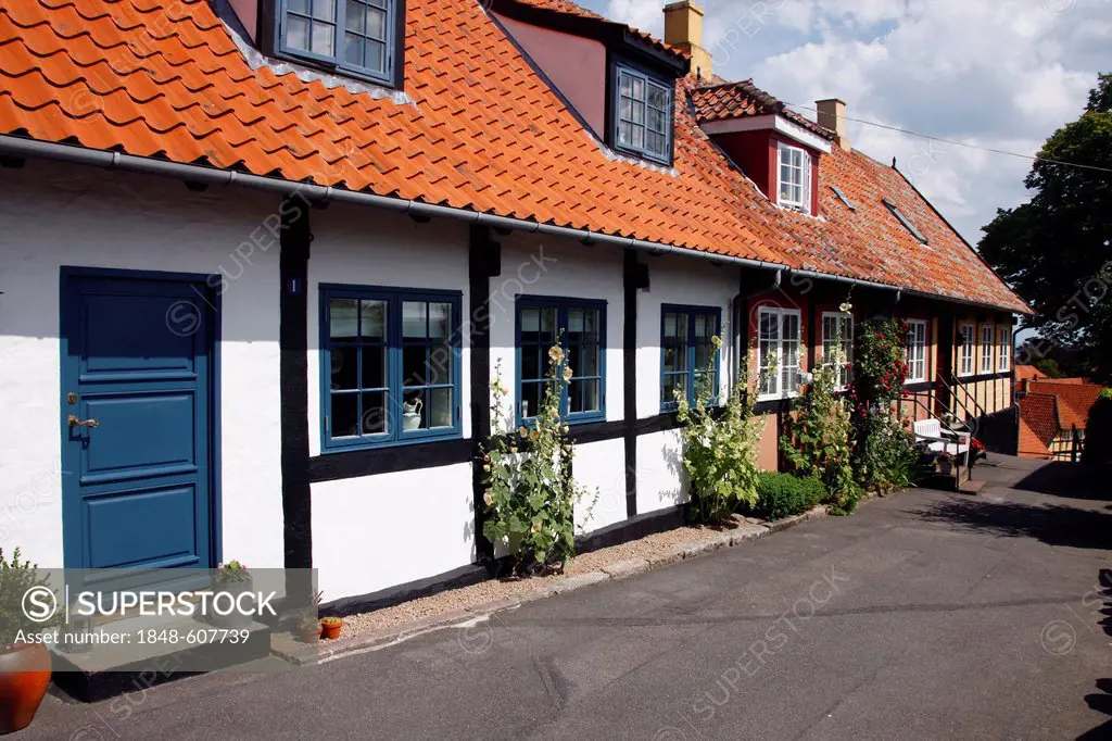 Row of houses, Bornholm, Denmark, Europe