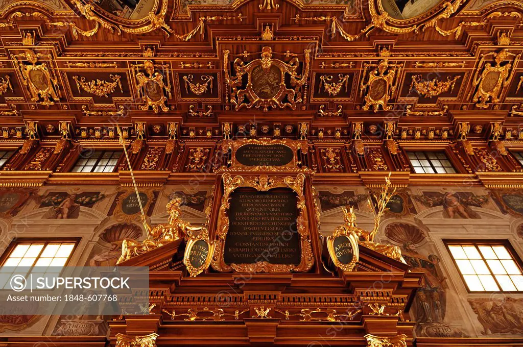 Golden Hall, 1643, in the town hall, Augsburg, Bavaria, Germany, Europe