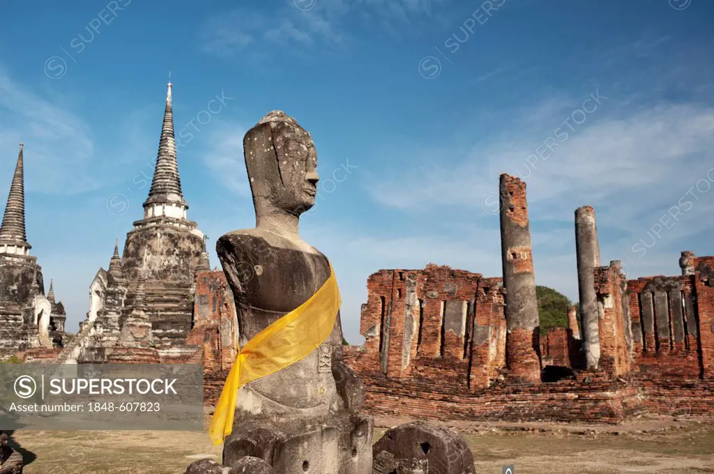 Buddha statue at the UNSECO World Heritage Site in Ayutthaya, Thailand, Asia