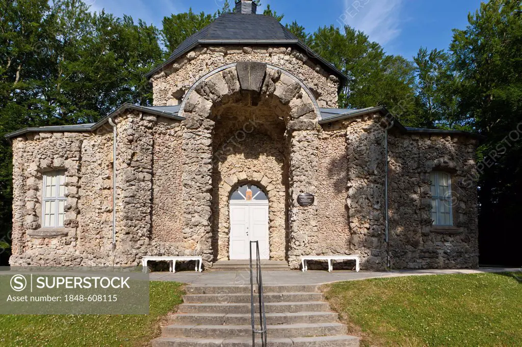 Oriental building at the entrance to a rock garden, Sanspareil, Upper Franconia, Franconia, Bavaria, Germany, Europe