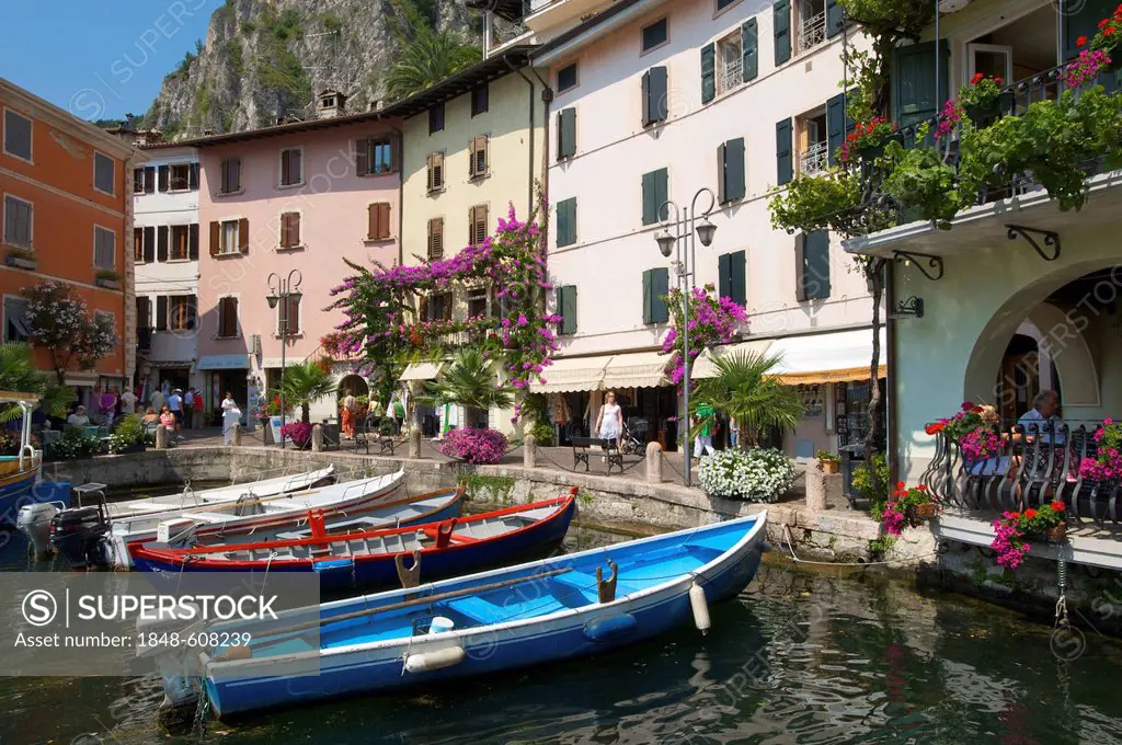 Port of Limone on Lake Garda, Lombardy, Italy, Europe