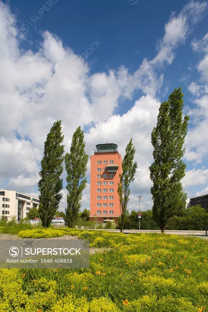 Former airport tower, Munich Riem, Bavaria, Germany, Europe