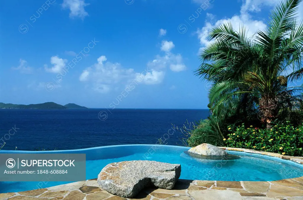 Swimming pool of the Little Dix Bay Resort on Virgin Gorda island, British Virgin Islands, Caribbean