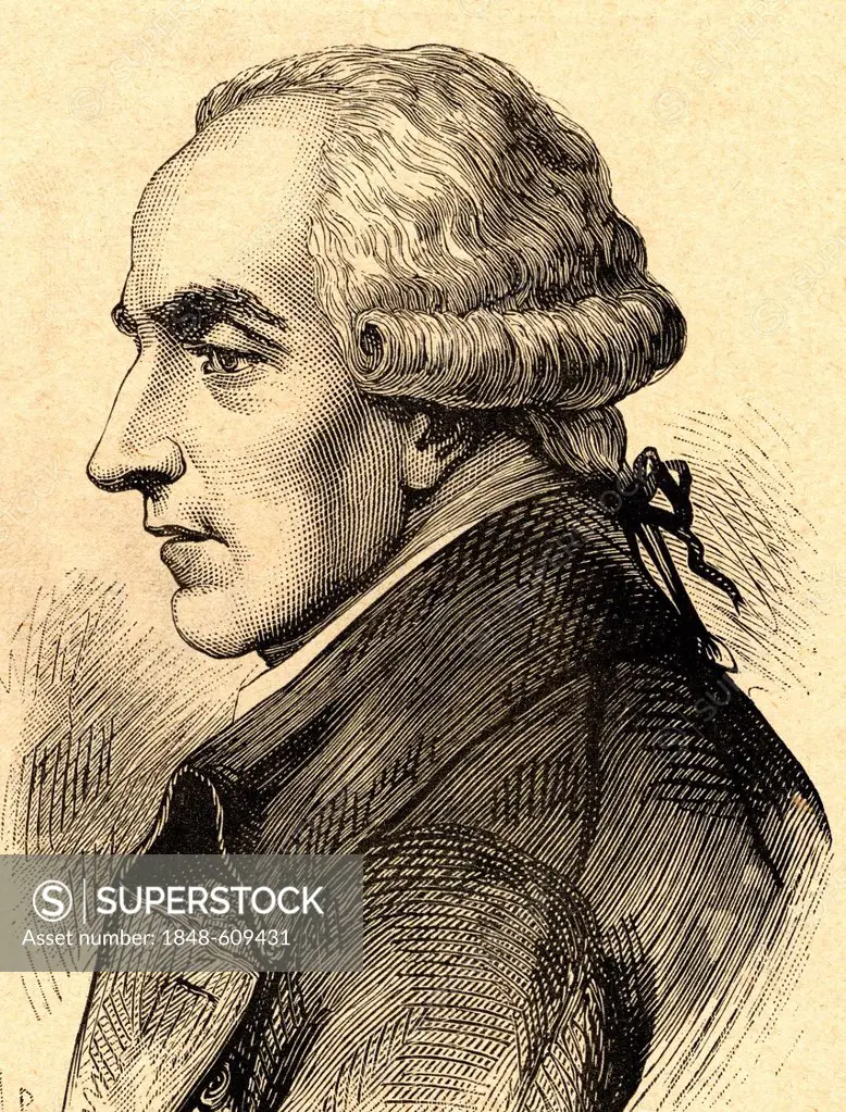 Pierre-Simon, marquis de Laplace, French mathematician and astronomer, 1749 - 1827, historical illustration from 1865